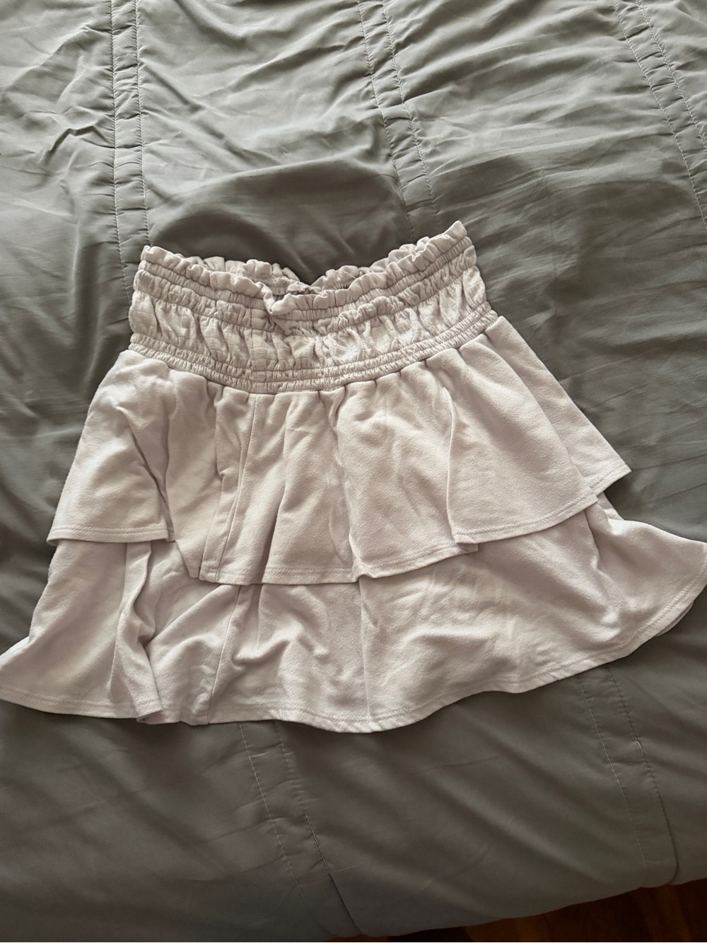 As U Wish Women's Ruffled Tiered Skirt - Light Cream